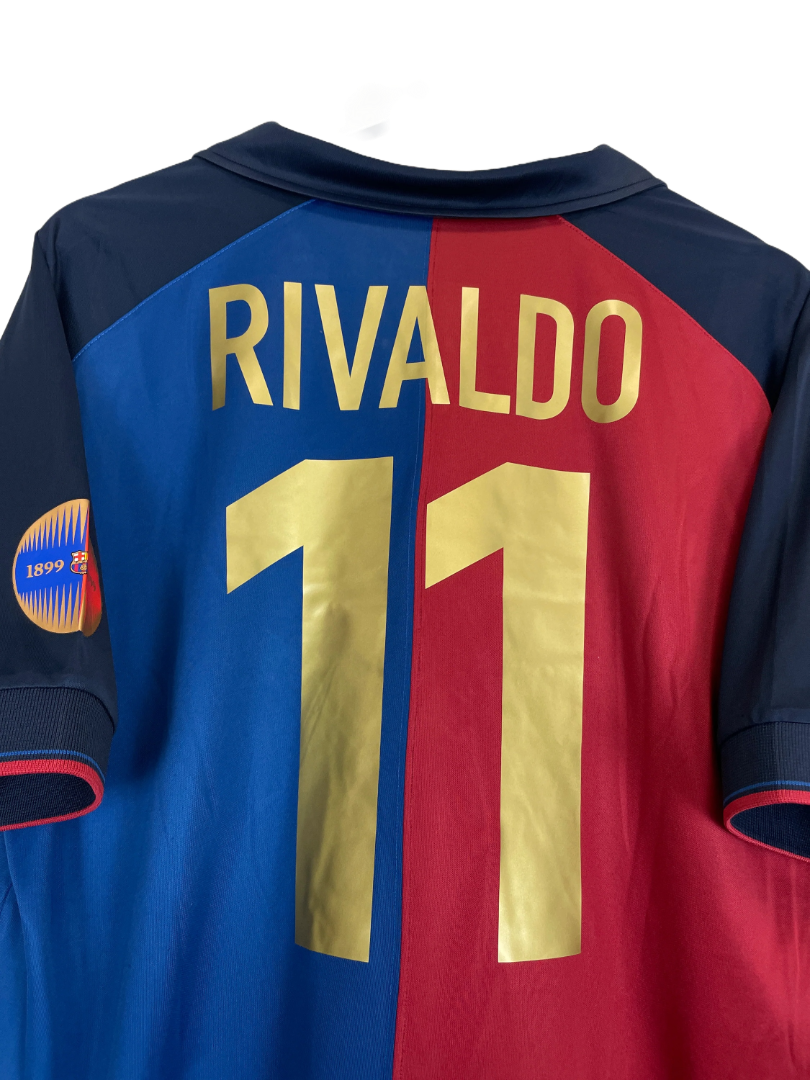 Rivaldo Jersey - Barcelona 1999 100th Anniversary Edition - Retro Version