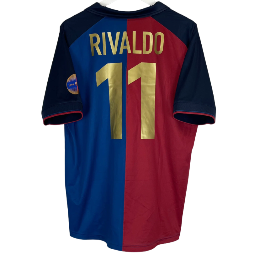 Rivaldo Jersey - Barcelona 1999 100th Anniversary Edition - Retro Version